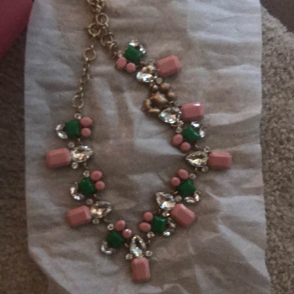 Pink and green necklace